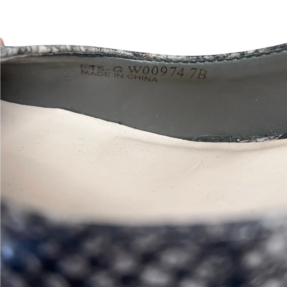 Cole Haan Lena snake print leather wedge heels